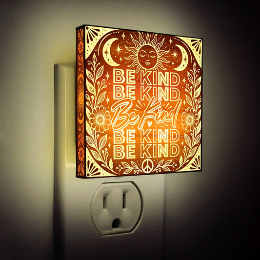 BE KIND, Artistic Engraved Wooden LED Night Light, PH0012