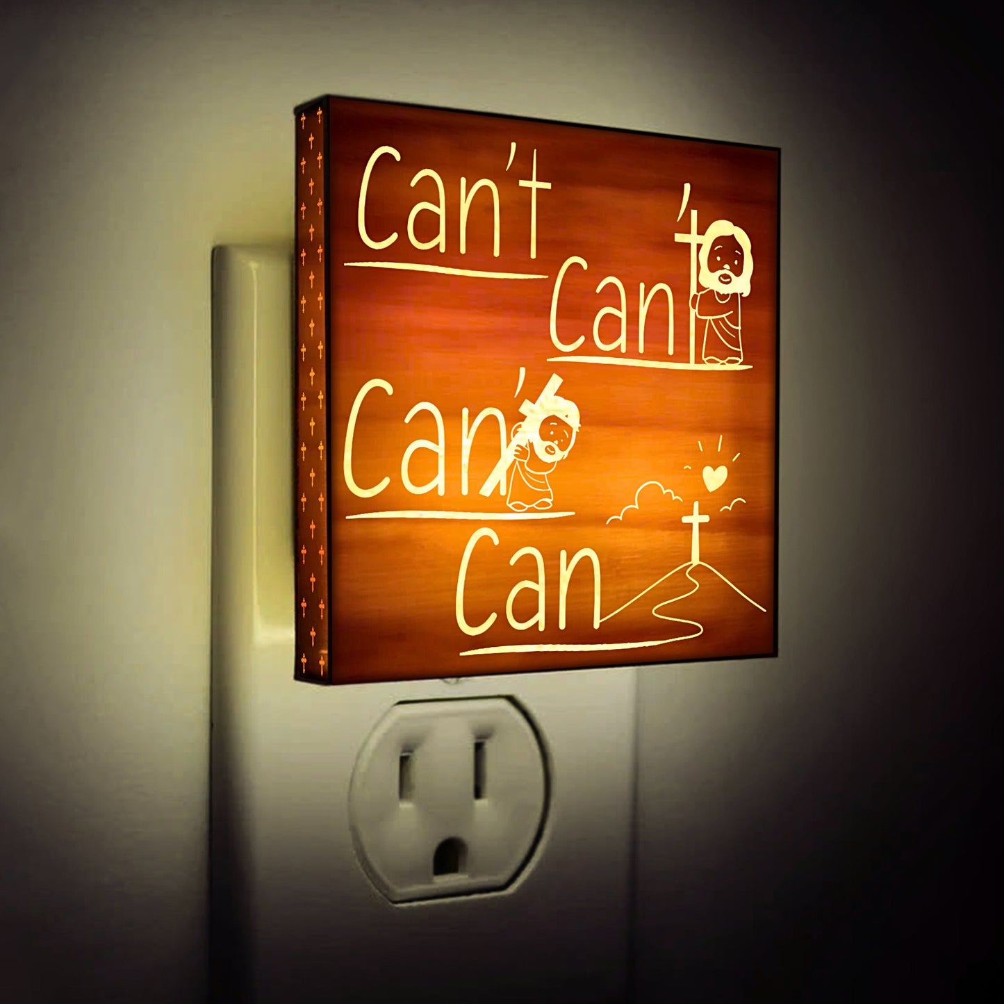 Faith Makes All Things Possible Artisan Engraved Wooden LED Night Light - NLG0016