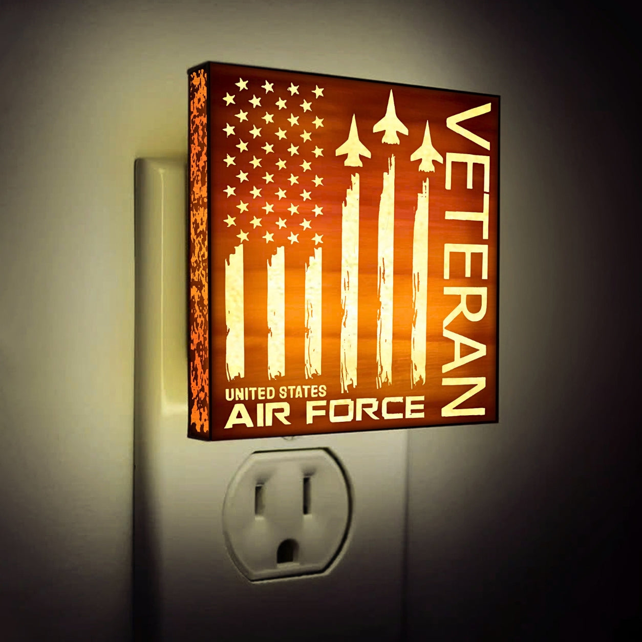 Air Force Veteran Special Edition | Artistic Engraved Wooden LED Night Light, NLV0011