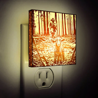 He Left The 99 To Find Me, Artisan Engraved Wooden LED Night Light - NLG0019