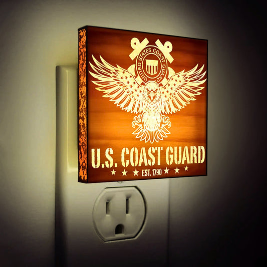 COAST GUARD Engraved Wooden LED Night Light, NLV0006E