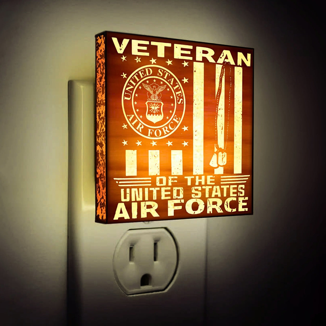 Air Force Veteran Special Edition | Engraved Wooden LED Night Light, NLV0015