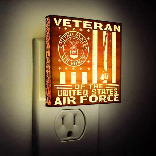 Air Force Veteran Special Edition | Engraved Wooden LED Night Light, NLV0015