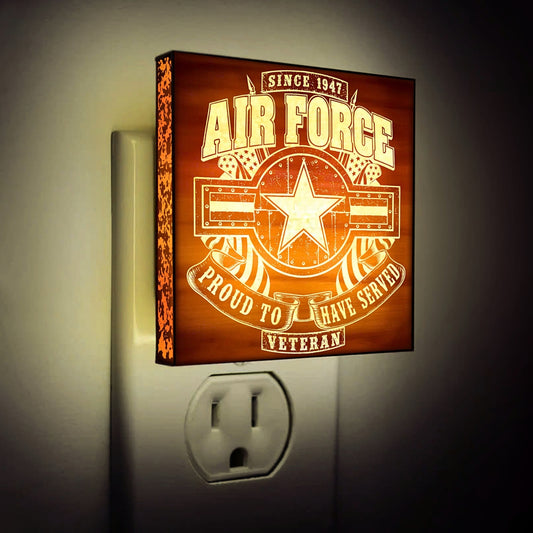 Air Force Veteran Special Edition | Engraved Wooden LED Night Light, NLV0017