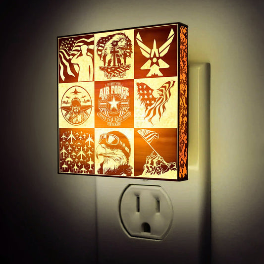 Air Force Veteran | Artistic Engraved Wooden LED Night Light, NLV0022