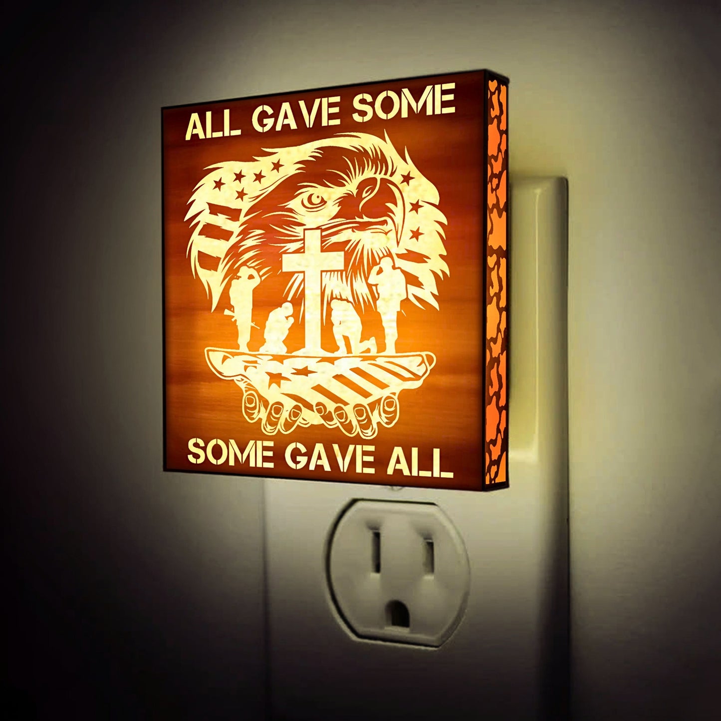 All Gave Some - Some Gave All Engraved Wooden LED Night Light, NLV0003