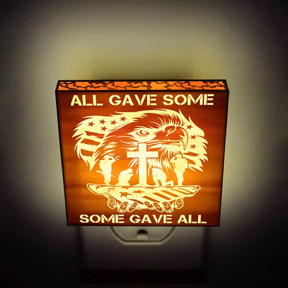 All Gave Some - Some Gave All Engraved Wooden LED Night Light, NLV0003
