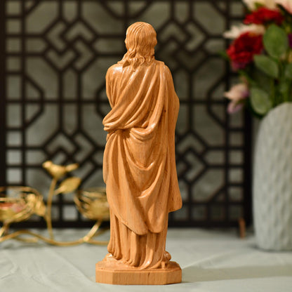 St. John Wooden Statue - Apostle of Jesus - Handcrafted Wooden Statue