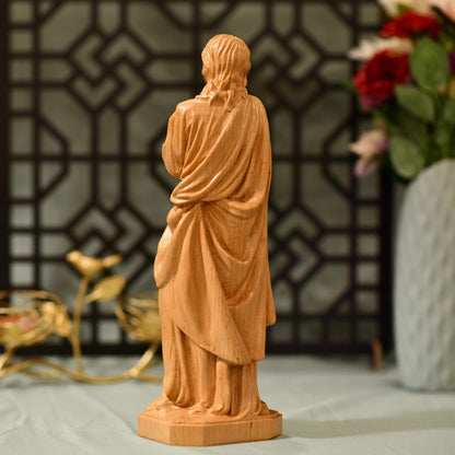 St. John Wooden Statue - Apostle of Jesus - Handcrafted Wooden Statue