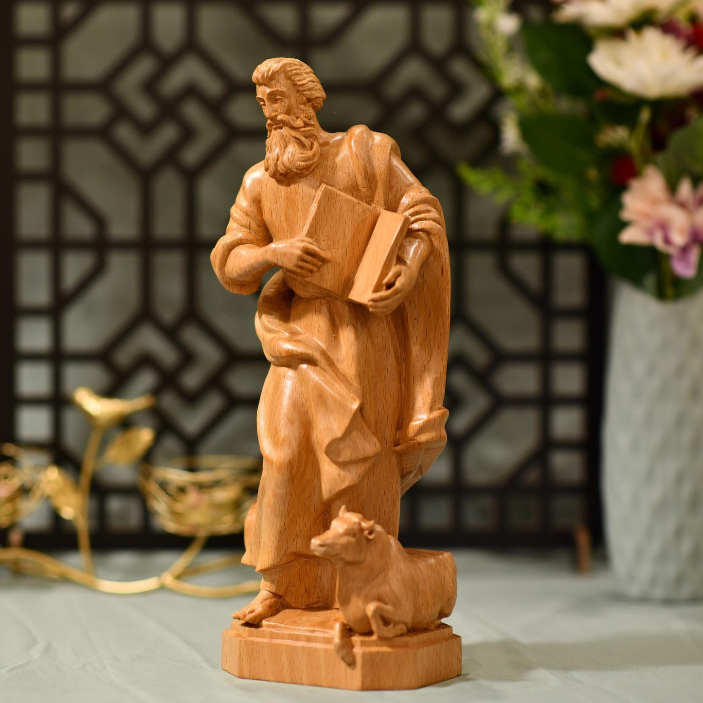 St. Luke the Evangelist Statue - Handcrafted Wooden Statue