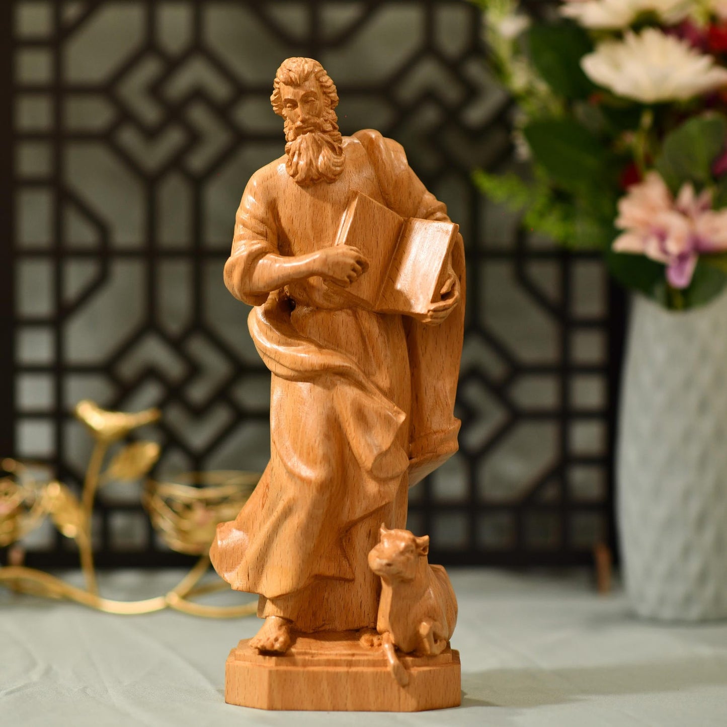 St. Luke the Evangelist Statue - Handcrafted Wooden Statue