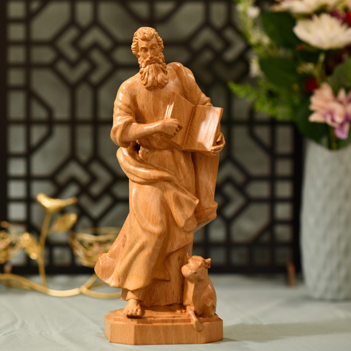 St. Luke the Evangelist Statue - Handcrafted Wooden Statue