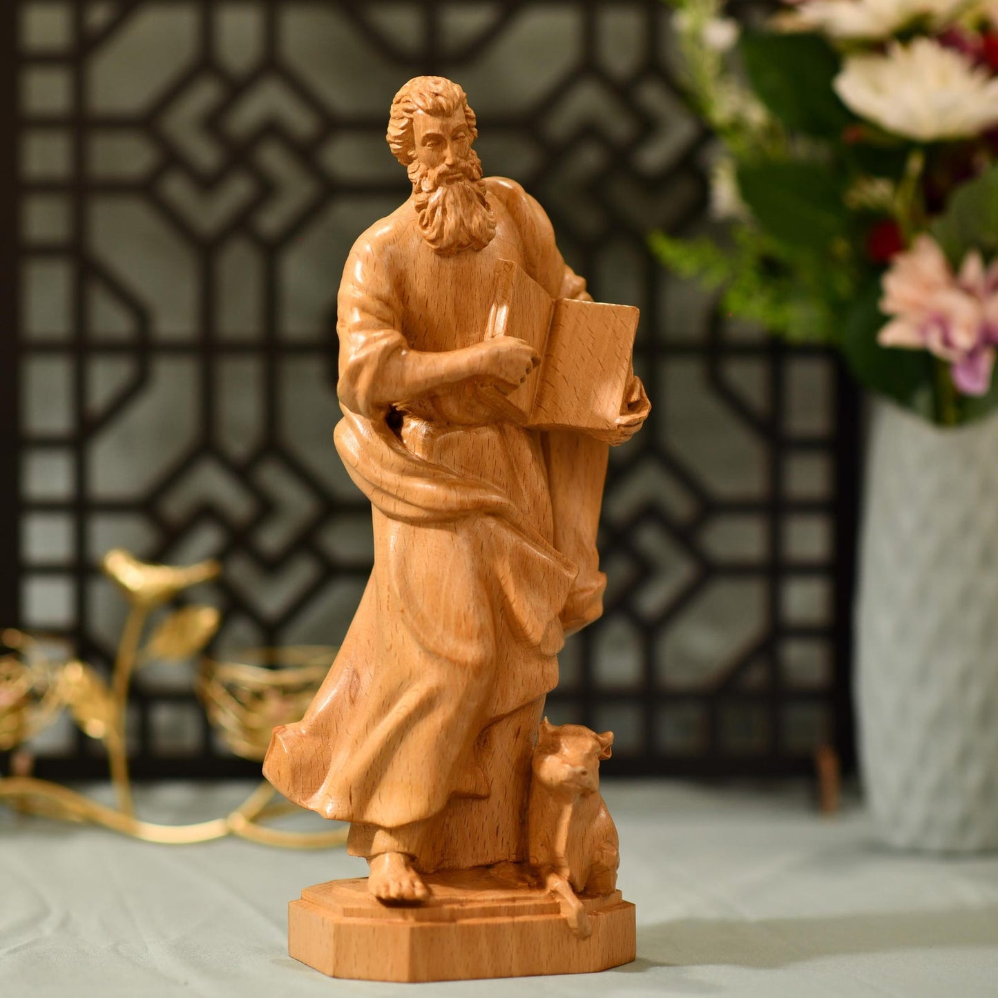 St. Luke the Evangelist Statue - Handcrafted Wooden Statue