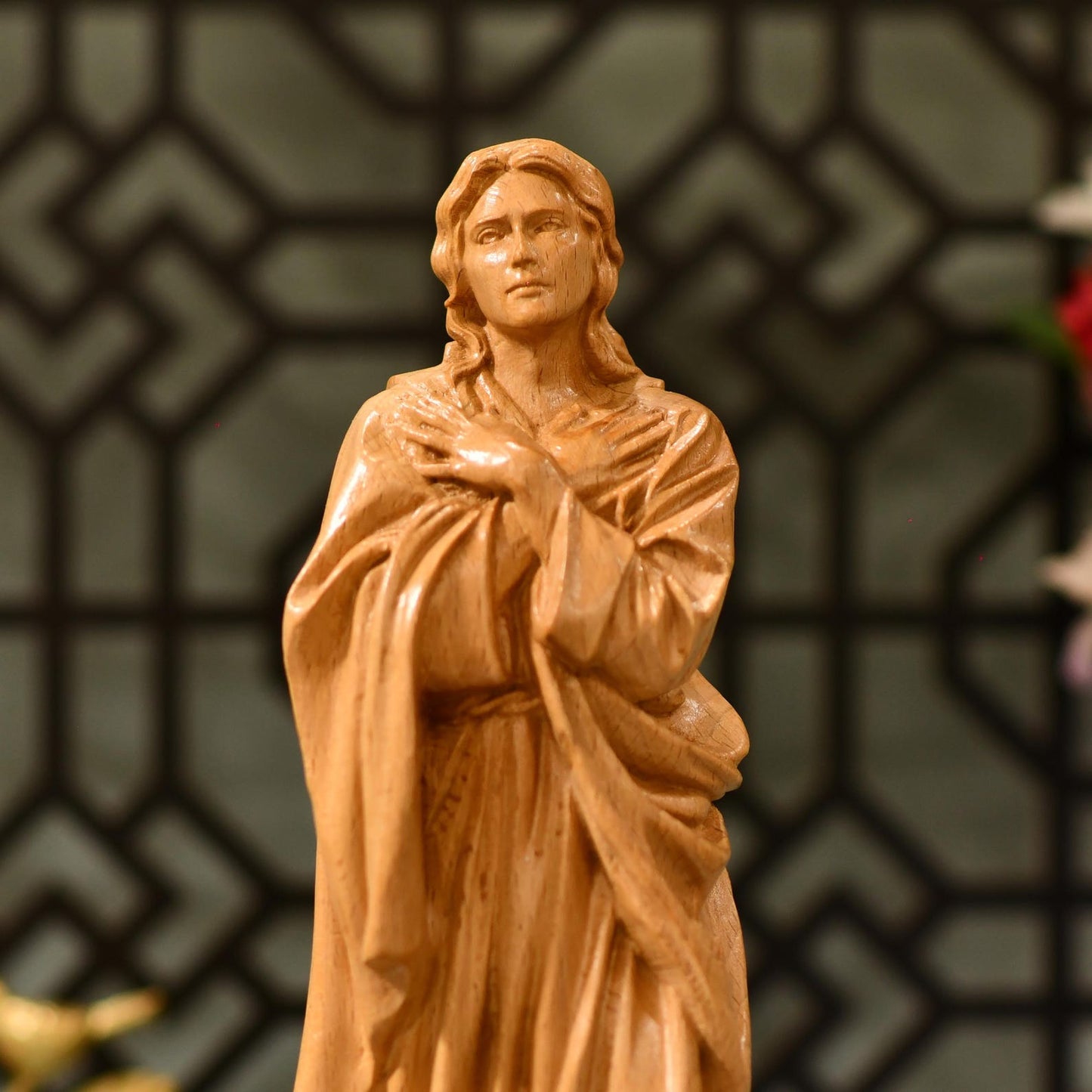 St. John Wooden Statue - Apostle of Jesus - Handcrafted Wooden Statue