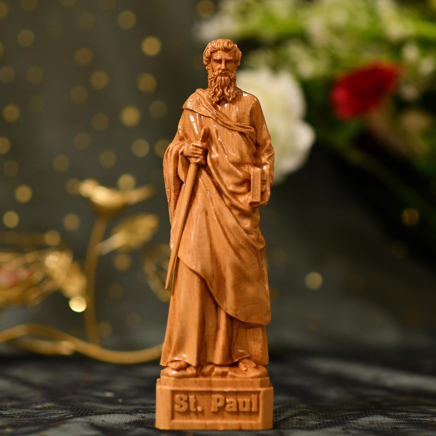 St. Paul Wooden Statue Saint - Handcrafted Wooden Statue