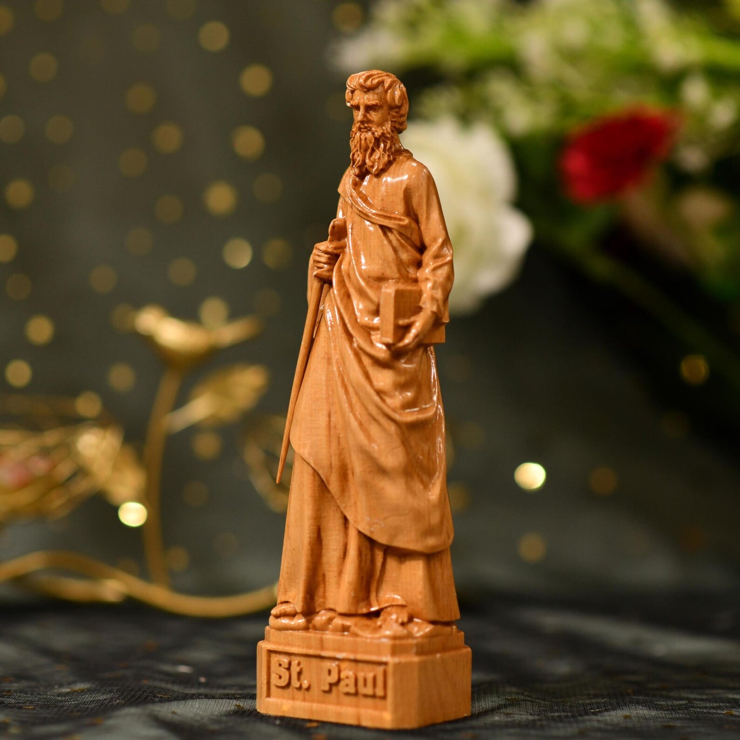 St. Paul Wooden Statue Saint - Handcrafted Wooden Statue