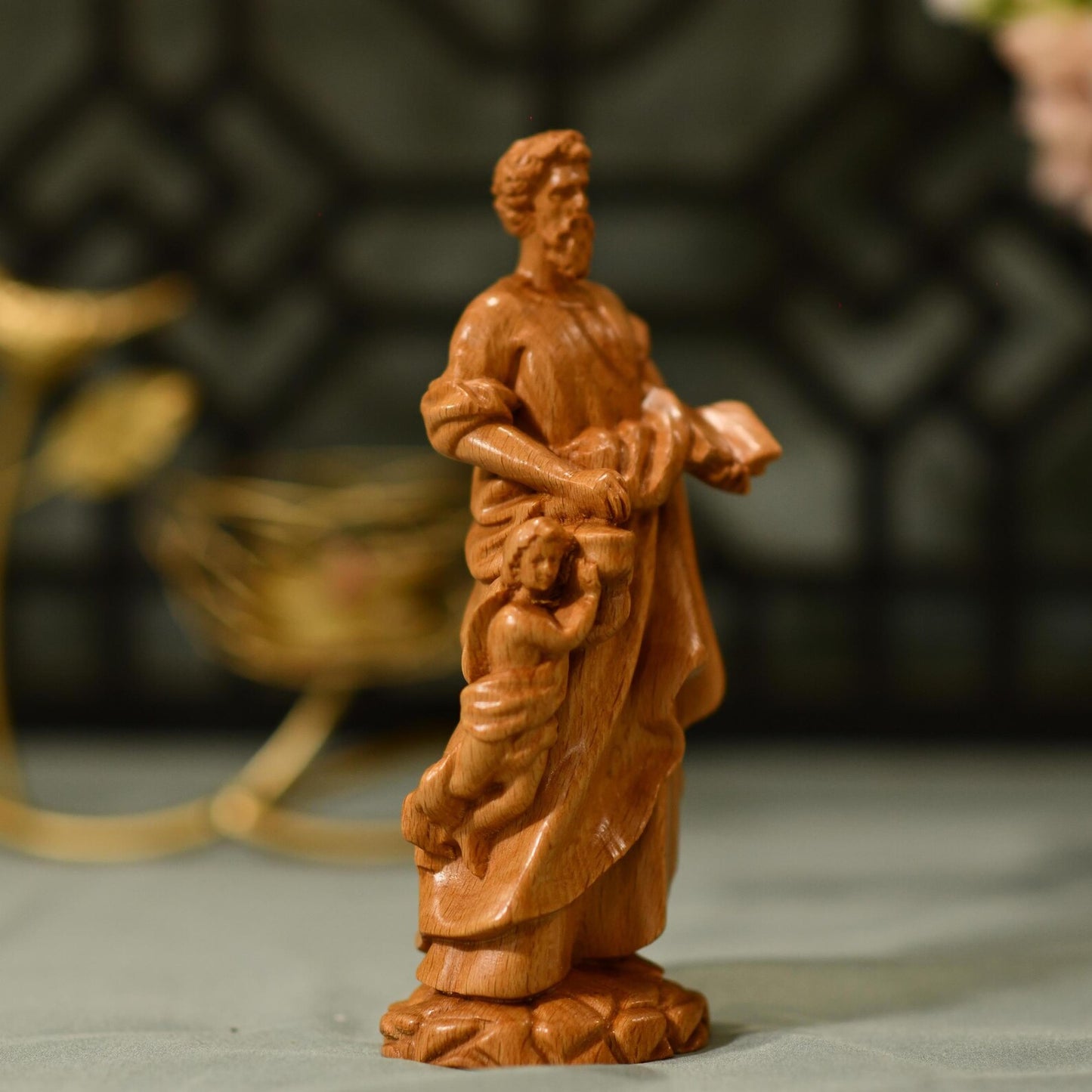 Saint Paul Figurine Wooden Statue - Handcrafted Wooden Statue