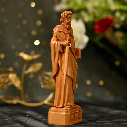 St. Paul Wooden Statue Saint - Handcrafted Wooden Statue