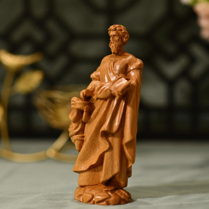 Saint Paul Figurine Wooden Statue - Handcrafted Wooden Statue