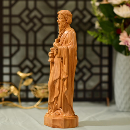 Saint Paul Wooden Statue Catholic Saint Figurine - Handcrafted Wooden Statue