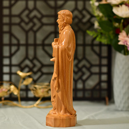 Saint Paul Wooden Statue Catholic Saint Figurine - Handcrafted Wooden Statue