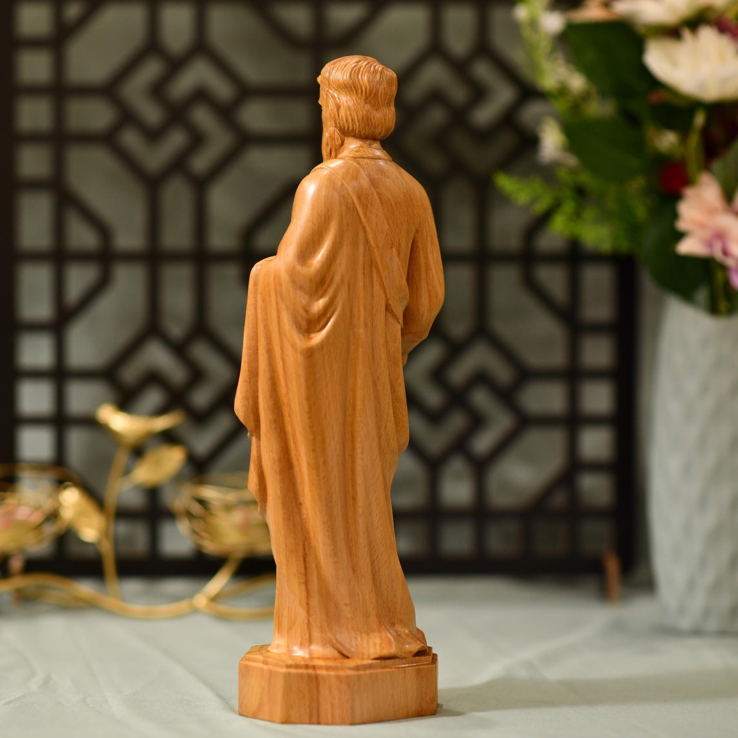 Saint Paul Wooden Statue Catholic Saint Figurine - Handcrafted Wooden Statue