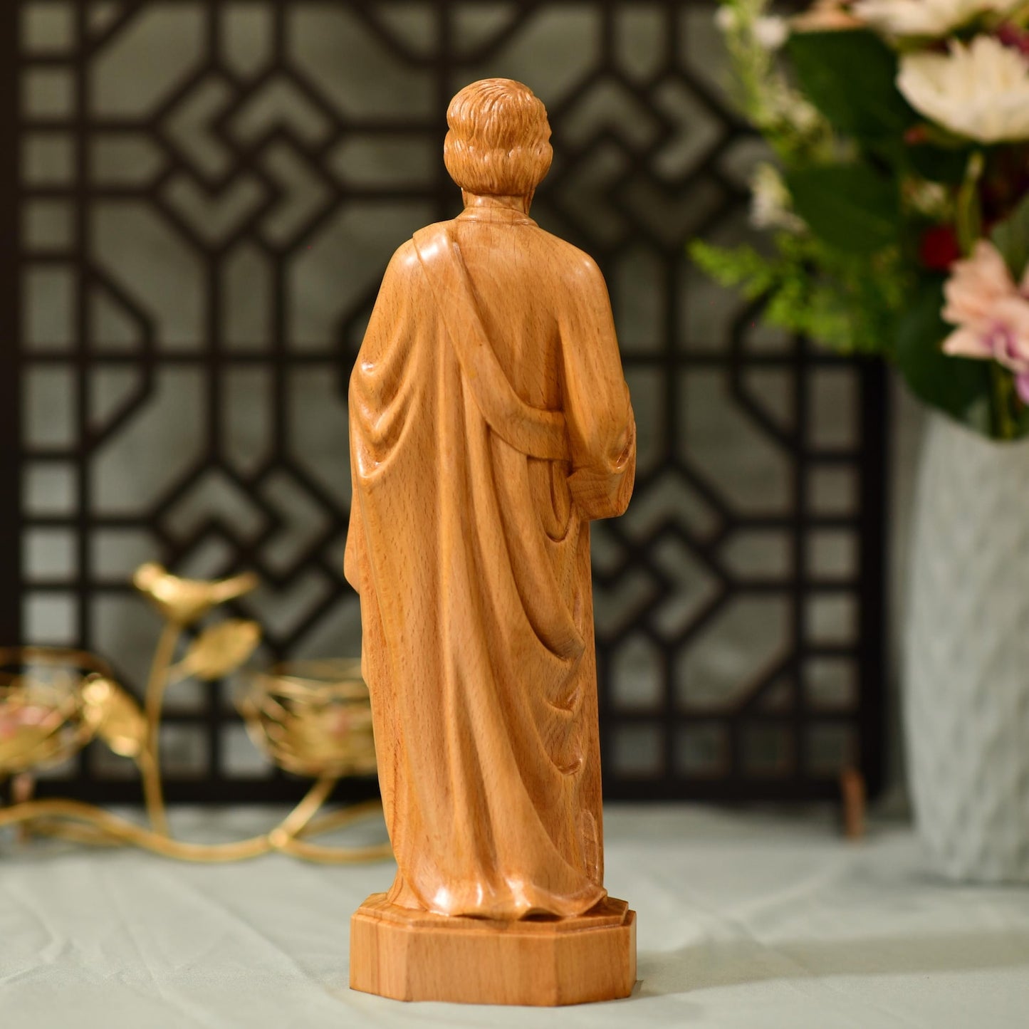 Saint Paul Wooden Statue Catholic Saint Figurine - Handcrafted Wooden Statue
