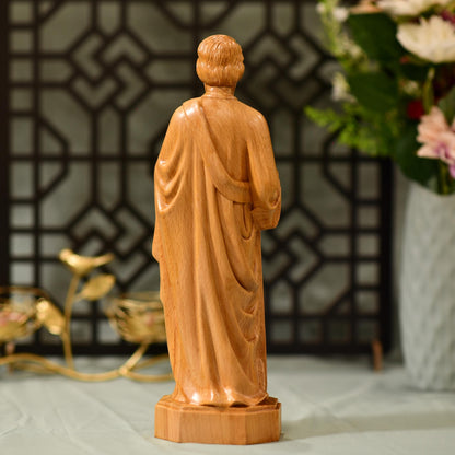 Saint Paul Wooden Statue Catholic Saint Figurine - Handcrafted Wooden Statue