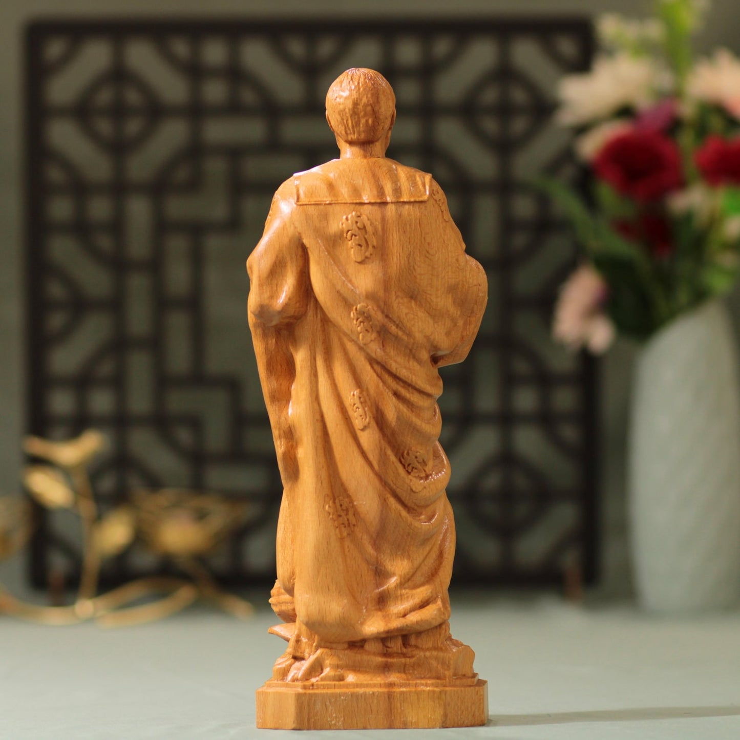 Saint Bartholomew the Apostle Wooden Statue - Handcrafted Wooden Statue – Made to Order