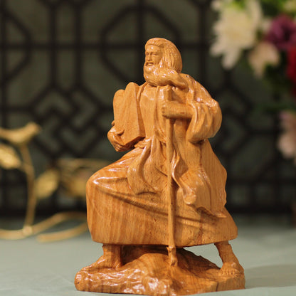 Moses the Prophet Wooden Statue - Handcrafted Wooden Statue