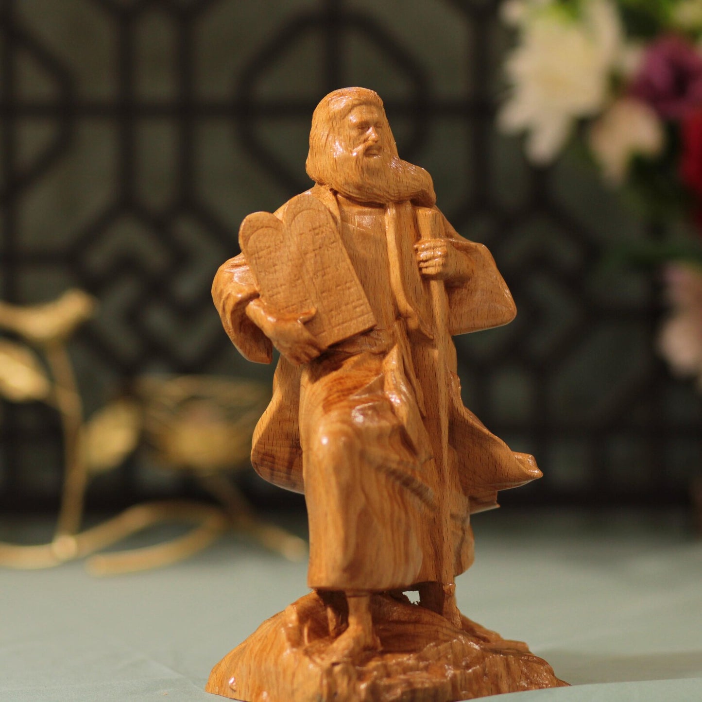 Moses the Prophet Wooden Statue - Handcrafted Wooden Statue