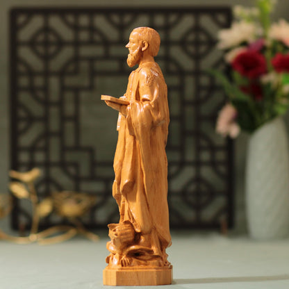 Saint Bartholomew the Apostle Wooden Statue - Handcrafted Wooden Statue – Made to Order