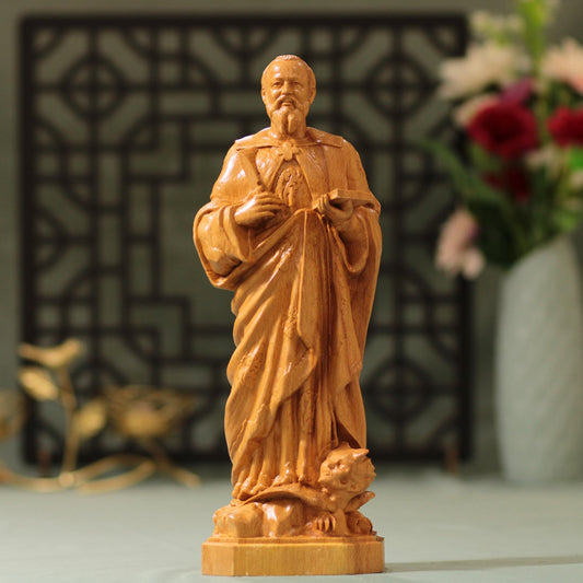 Saint Bartholomew the Apostle Wooden Statue - Handcrafted Wooden Statue – Made to Order