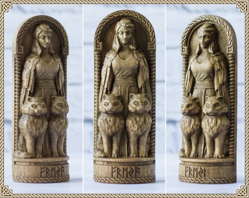 Freyja (Freya) Statue – Norse Goddess of Love & Beauty, Viking Gift and Nordic Home Decor, VK0042