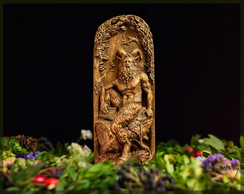 Handcrafted Wooden Pan Statue – God of Nature, Freedom and Wild Spirit, GR0018