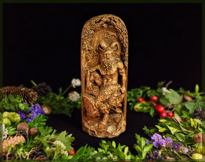 Handcrafted Wooden Pan Statue – God of Nature, Freedom and Wild Spirit, GR0018