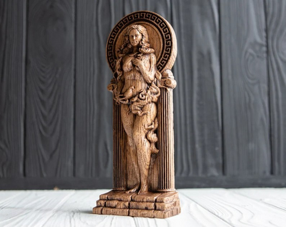 Handcrafted Wooden Aphrodite Statue – Goddess of Love, Beauty and Divine Feminine Grace, GR0012A