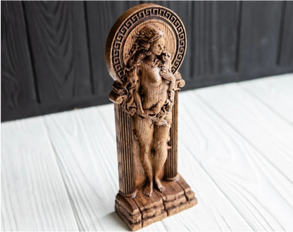Handcrafted Wooden Aphrodite Statue – Goddess of Love, Beauty and Divine Feminine Grace, GR0012A