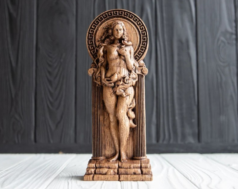 Handcrafted Wooden Aphrodite Statue – Goddess of Love, Beauty and Divine Feminine Grace, GR0012A