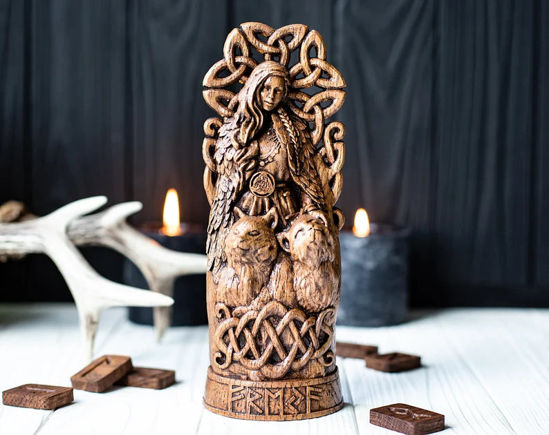Freyja Statue – Norse Goddess of Love & Beauty, Viking Gift and Nordic Home Decor, VK0007