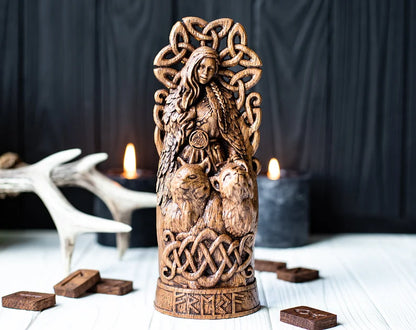 Freyja Statue – Norse Goddess of Love & Beauty, Viking Gift and Nordic Home Decor, VK0007