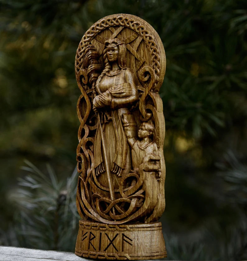 Frigg(Frigga) Statue – Norse Goddess of Wisdom and Family, Handcrafted Viking Decor, Nordic Mythology Gift, VK0051