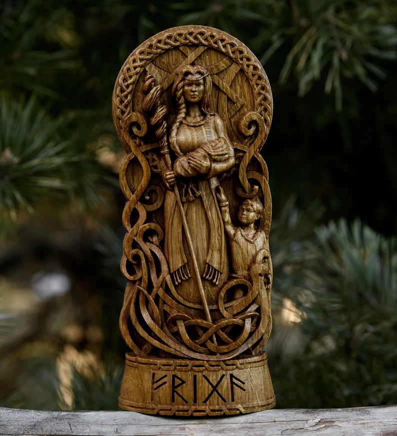 Frigg(Frigga) Statue – Norse Goddess of Wisdom and Family, Handcrafted Viking Decor, Nordic Mythology Gift, VK0051