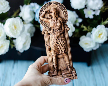 Handcrafted Wooden Artemis Statue – Goddess of the Hunt, Freedom and Wild Nature, GR0008