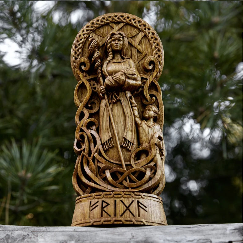Frigg(Frigga) Statue – Norse Goddess of Wisdom and Family, Handcrafted Viking Decor, Nordic Mythology Gift, VK0051