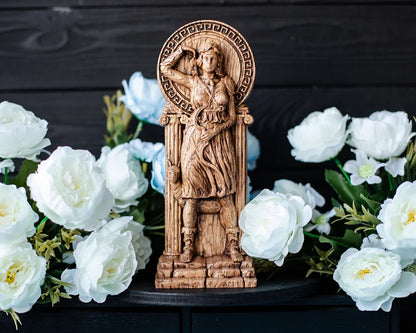 Handcrafted Wooden Artemis Statue – Goddess of the Hunt, Freedom and Wild Nature, GR0008