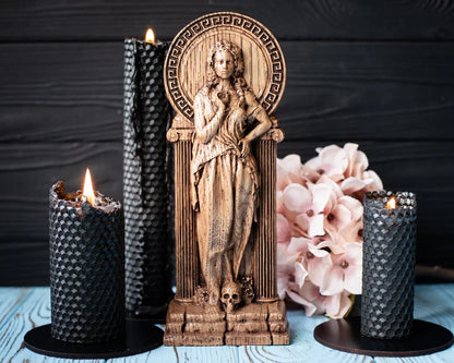 Handcrafted Wooden Persephone Statue – Goddess of Spring, Renewal and Transformation, GR0017