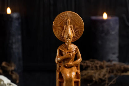 Handcrafted Wooden Osiris Statue – God of Renewal, Wisdom and Eternal Life, EGT0004