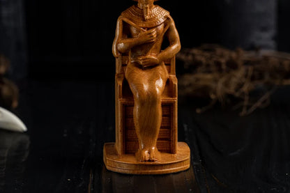 Handcrafted Wooden Osiris Statue – God of Renewal, Wisdom and Eternal Life, EGT0004