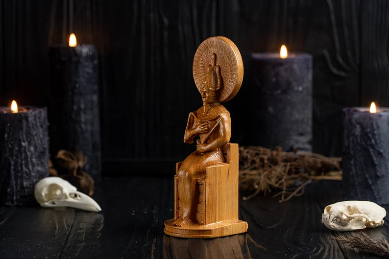 Handcrafted Wooden Osiris Statue – God of Renewal, Wisdom and Eternal Life, EGT0004